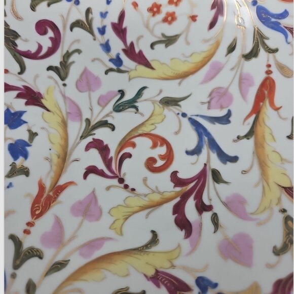 Antique Paris Porcelain Handpainted Footed Centerpiece Tazza Bowl Persian Motif - Picture 4 of 9